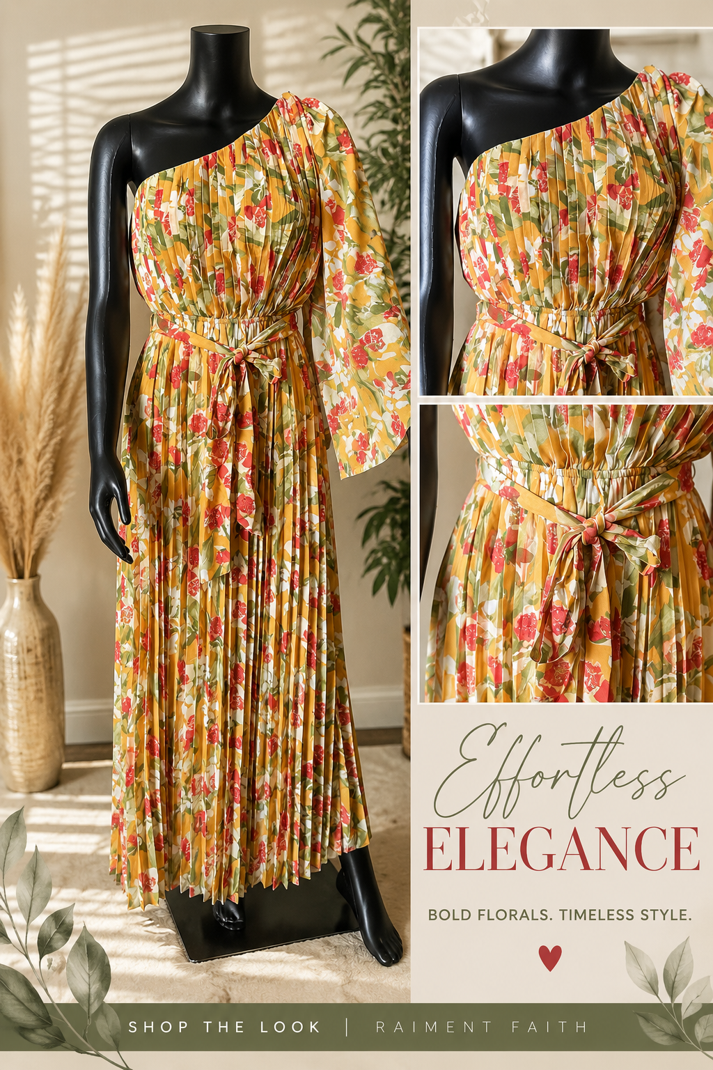 One Shoulder Floral